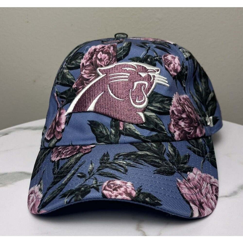 Carolina Panthers '47 Brand Clean Up Peony Pink Blue Cap Hat NFL Adjustable